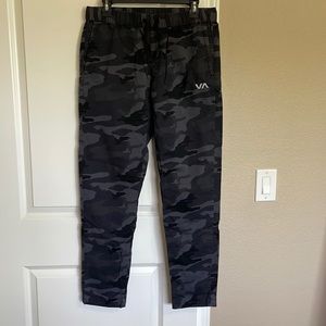 Mens RVCA performance drawstring joggers in dark camo